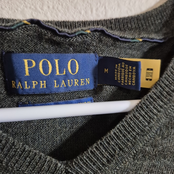 Polo by Ralph Lauren Men's Green V-Neck Sweater - Picture 2 of 4